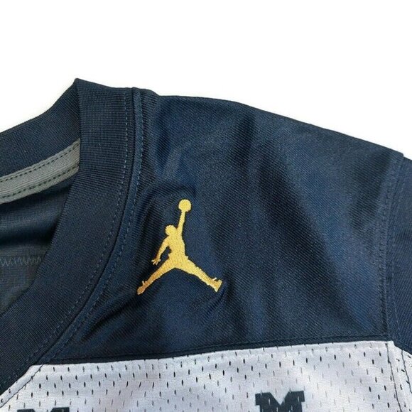 Jordan Michigan Wolverines Football Jersey Womens Size M Cropped Shirt Top White - Picture 7 of 10